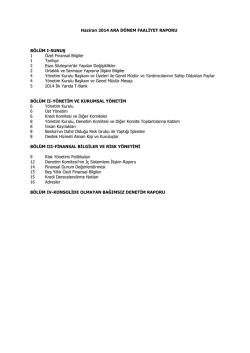 Faaliyet Raporu Haziran 2014