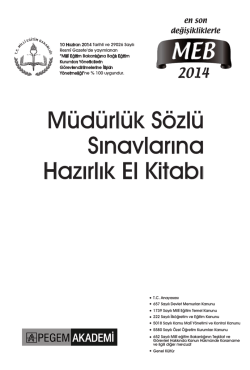 MEB M&uuml;d&uuml;rl&uuml;k S&ouml;zl&uuml; Sınavlarına Hazırlık El Kitabı 2014