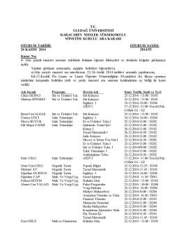 Mazeret Sınav Duyurusu - Karacabey Meslek Y&uuml;ksekokulu