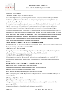 ONM-F-229 Rev No:01 Rev.Tarihi:11.04.2012