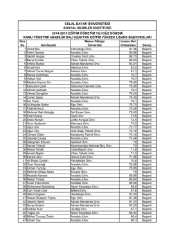 celal bayar &uuml;niversitesi sosyal bilimler enstit&uuml;s&uuml; 2014