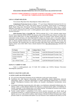 Duyuru - Marmara &Uuml;niversitesi