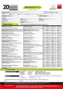 COURS FORM EN - 21. Uluslararası Dişhekimliği Kongresi