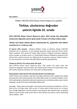 UNCTAD 2014 Dünya Yatırım Raporu Basın Bülteni