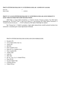 kurs - Dinar İl&ccedil;e Milli Eğitim M&uuml;d&uuml;rl&uuml;ğ&uuml;