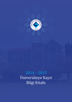 2014 - 2015 &Uuml;niversiteye Kayıt Bilgi Kitabı