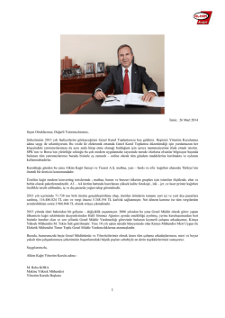 2013 Yılı Faaliyet Raporları