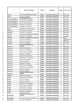 İL İL&Ccedil;E(PTT PTT MERKEZİ) UNVANI POZİSYONU