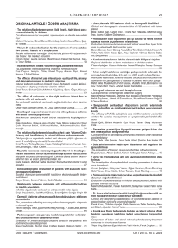 İ&ccedil;indekiler Dosyası - Dicle Tıp Dergisi