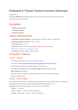 Proticaret E-Ticaret Yazılımı Kurulum Dok&uuml;manı