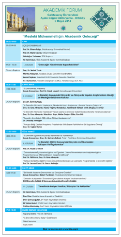 Program - Galatasaray &Uuml;niversitesi
