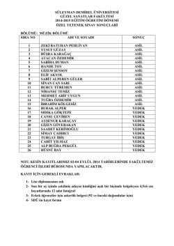 S&Uuml;LEYMAN DEMİREL &Uuml;NİVERSİTESİ G&Uuml;ZEL SANATLAR