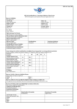 SHY 66 Kredilendirme Formu - Sivil Havacılık Genel Müdürlüğü