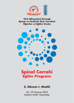 Spinal Cerrahi - T&uuml;rk N&ouml;roşirurji Derneği Spinal ve Periferik Sinir