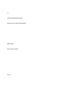 T.C. SAKARYA BÜYÜKŞEHİR BELEDİYESİ REKLAM, İLAN