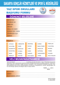 YAZ SPOR OKULLARI BAŞVURU FORMU