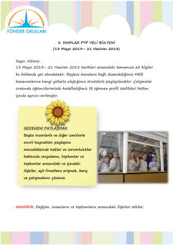 GEZEGENİ PAYLAŞMAK Başka insanlarla ve diğer canlılarla sınırlı