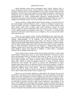 MENON DİYALOĞU Platon tarafından yazılan