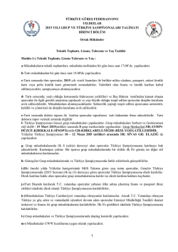 1 T&Uuml;RKİYE G&Uuml;REŞ FEDERASYONU YILDIZLAR 2015 YILI GRUP