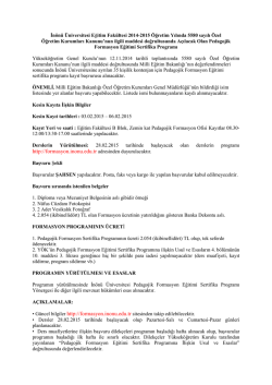 tıklayınız - İn&ouml;n&uuml; &Uuml;niversitesi Eğitim Fak&uuml;ltesi Pedagojik Formasyon
