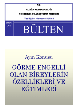 GÖRME ENGELLİ OLAN BİREYLERİN ÖZELLİKLERİ VE EĞTİMLERİ