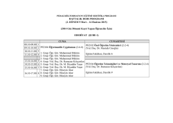 2014-2015 G&uuml;z D&ouml;nemi Başlayan &Ouml;ğrenciler İ&ccedil;in