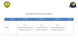 2014-2015 SPRING TERM WEEKLY COURSE SCHEDULE
