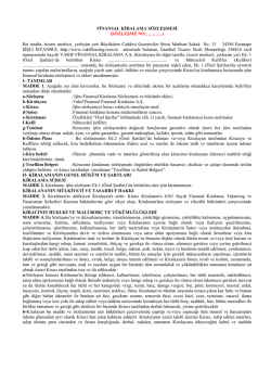 Finansal Kiralama S&ouml;zleşmesi