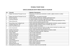 Firma Listesi ve Talepler