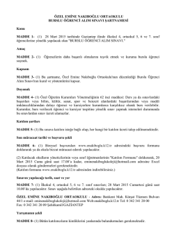 Burslu &Ouml;ğrenci Alım Sınavı Şartnamesi(PDF)