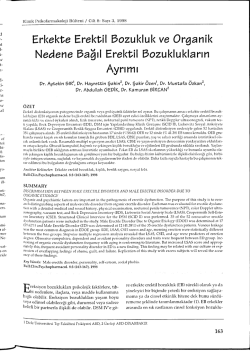 Erkekte Erektil bozukluk ve Organik Nedene I3ağıl Erektil