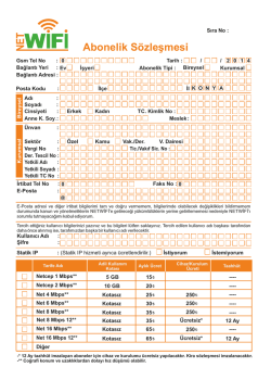 Abonelik S&ouml;zleşmesi