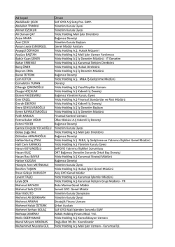 Ad Soyad &Uuml;nvan Abd&uuml;lkadir &Ccedil;ELİK SAF GYO A.Ş Satış Paz. GMY