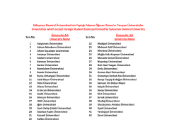 SDU YOS u taniyan universiteler