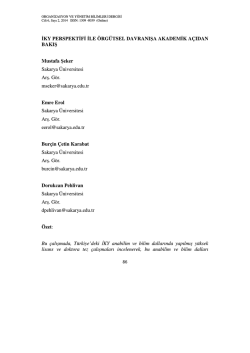 KY PERSPEKT F LE &Ouml;RG&Uuml;TSEL DAVRANI ŞA AKADEM K A&Ccedil;IDAN