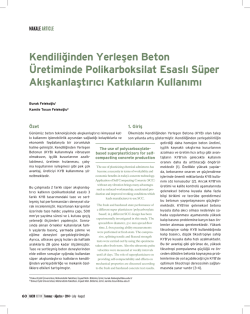 Makale: Kendiliğinden yerleşen beton &uuml;retiminde polikarboksilat