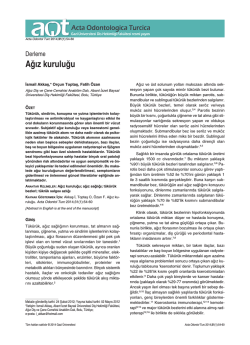 Ağız kuruluğu - Gazi &Uuml;niversitesi