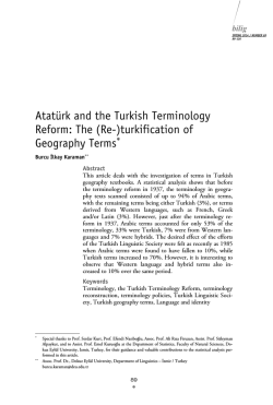 Atatürk and the Turkish Terminology Reform: The (Re