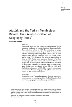 Atat&uuml;rk and the Turkish Terminology Reform: The (Re