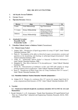 Detaylı &Ouml;zge&ccedil;miş - gıda m&uuml;hendisliği