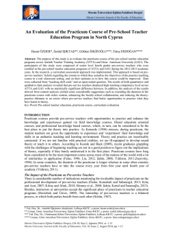 An Evaluation of the Practicum Course of Pre-School