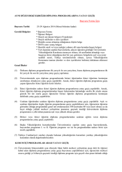 Aynı Düzeydeki Eşdeğer Diploma Programlarına Yatay Geçiş