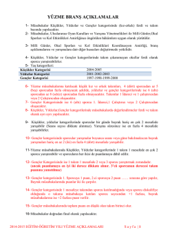 Y&Uuml;ZME BRANŞ A&Ccedil;IKLAMALAR