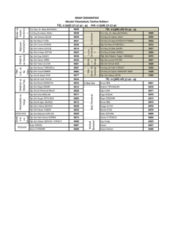 Telefon Defteri - Sinop &Uuml;niversitesi