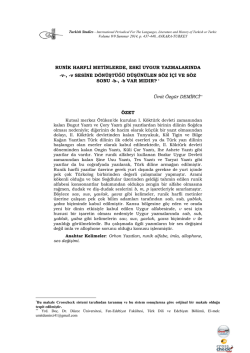 RUNİK HARFLİ METİNLERDE, ESKİ UYGUR