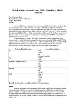 Kollajen Doku Hastalıklarında Diff&uuml;z Parankimal Akciğer