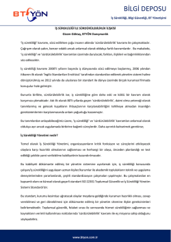 İş S&uuml;rekliliği ile S&uuml;rd&uuml;r&uuml;lebilirlik İlişkisi