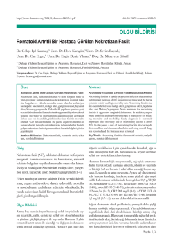 Romatoid Artritli Bir Hastada G&ouml;r&uuml;lenNekrotizan Fasiit