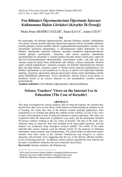 fen &ouml;ğretmenleri.docx - Kırşehir Eğitim Fak&uuml;ltesi Dergisi (KEFAD)