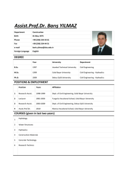 CV - Celal Bayar &Uuml;niversitesi Manisa Meslek Y&uuml;ksekokulu